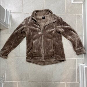 32 Degrees Plush Zip Fleece Jacket in Taupe